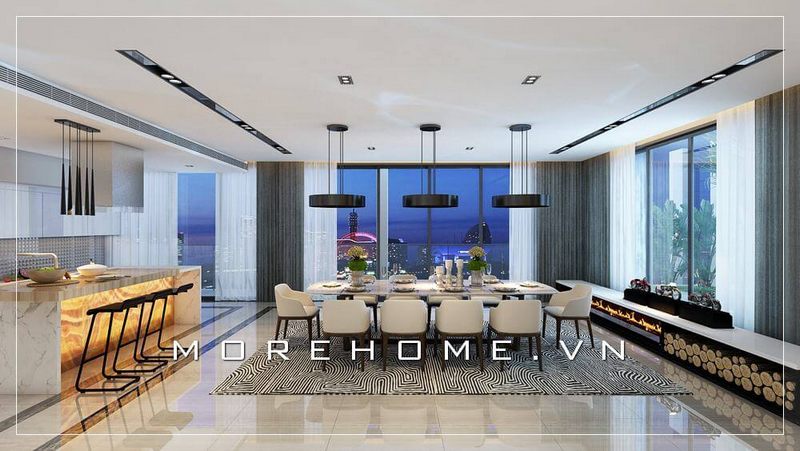 Thiết kế phòng ăn chung cư đẹp và sang trọng